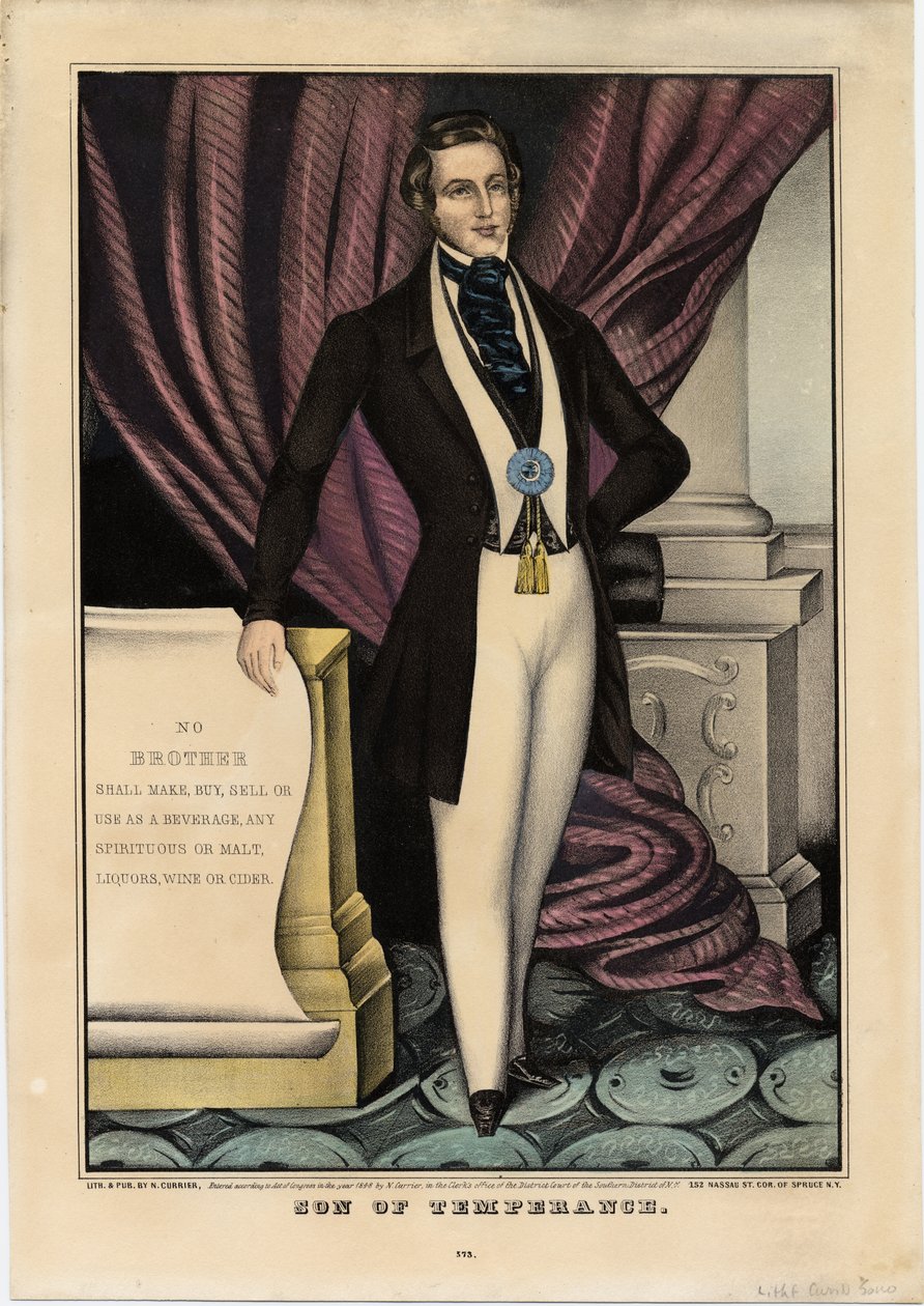Son of temperance, udgivet af N. Currier, New York, 1848 af Nathaniel Currier