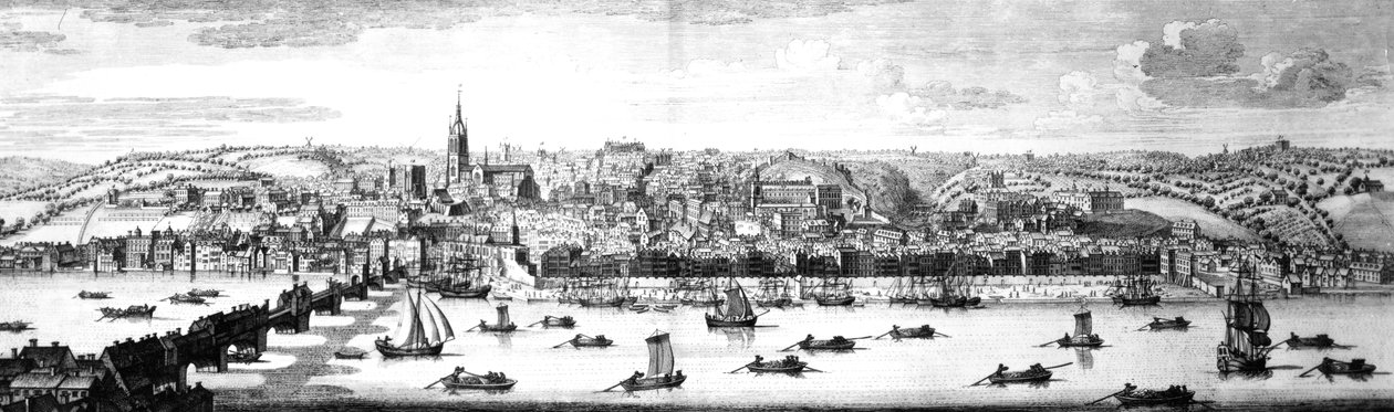 The South-East Prospect of Newcastle Upon Tyne, 1745 af Nathaniel and Samuel Buck