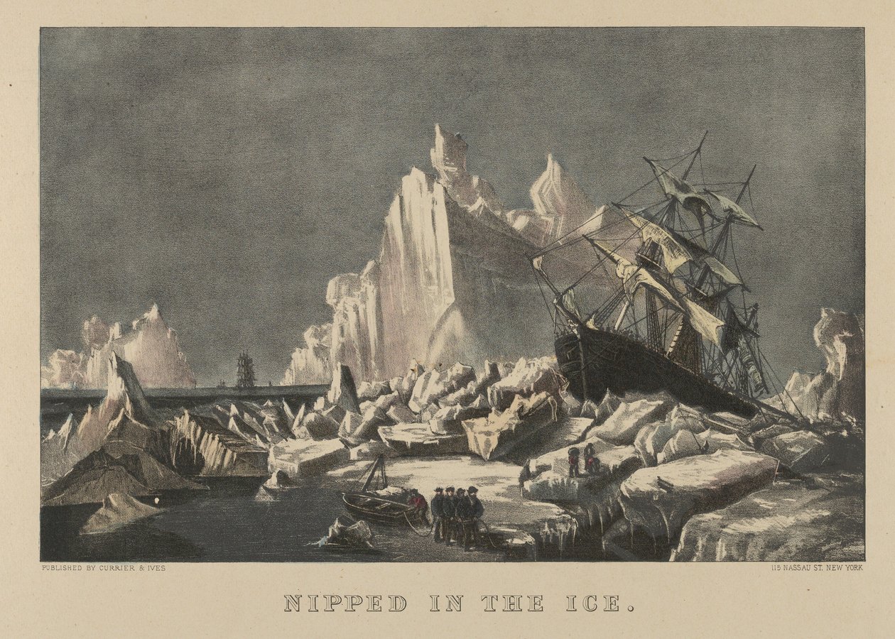 Nippet i isen, 1876-94., 1876-94. Skabere: Nathaniel Currier, James Merritt Ives, Currier og Ives. af Currier and Ives