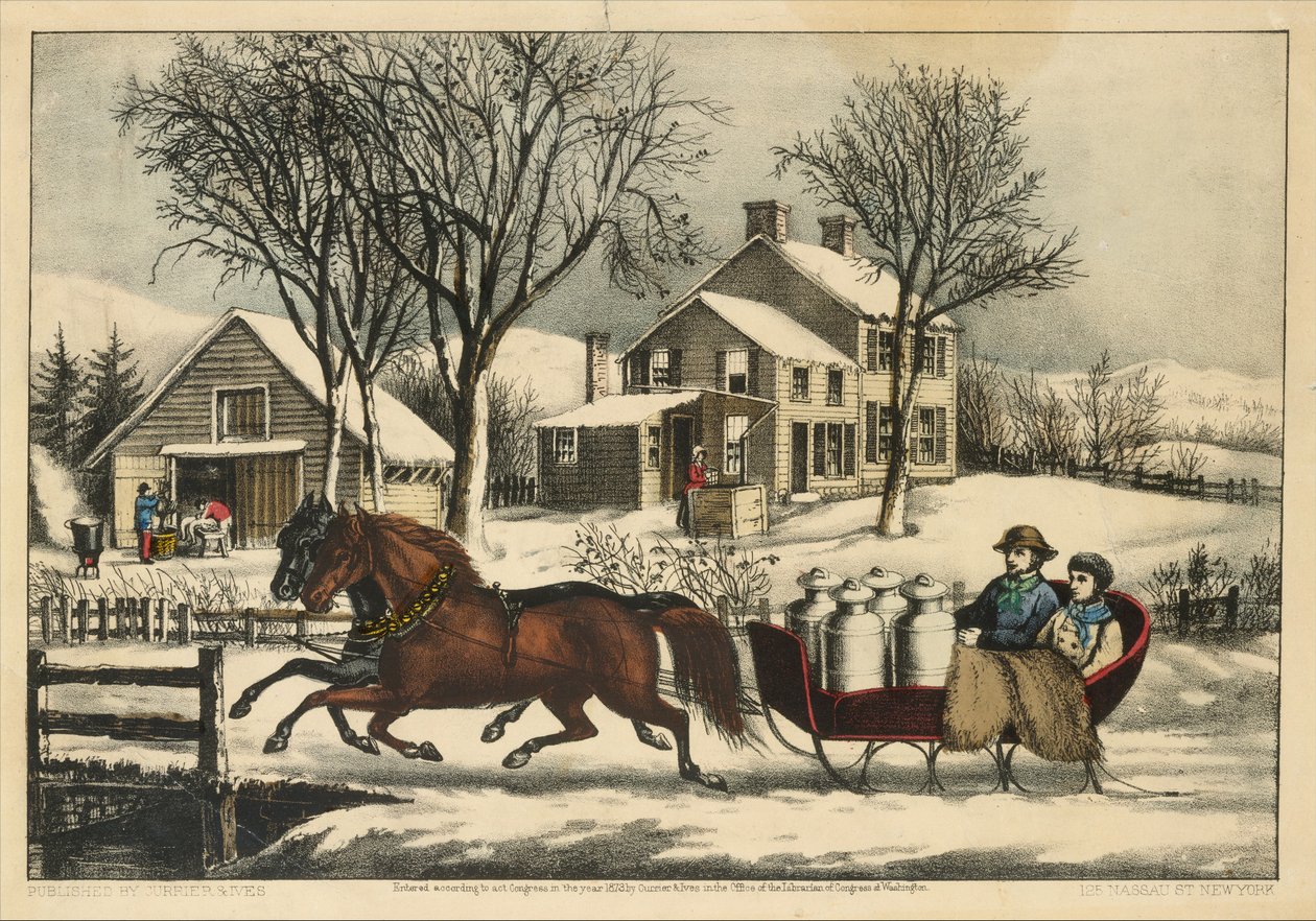 Winter Morning in the Country, 1873., 1873. Skabere: Nathaniel Currier, James Merritt Ives, Currier og Ives. af Currier and Ives