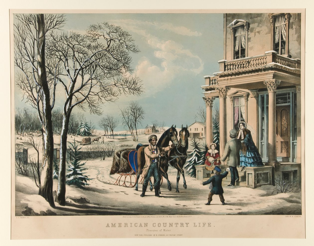 American Country Life./ Pleasures of Winter af Nathaniel Currier