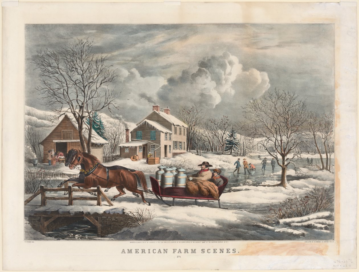 Amerikanske gårdscener, vinter af Nathaniel Currier