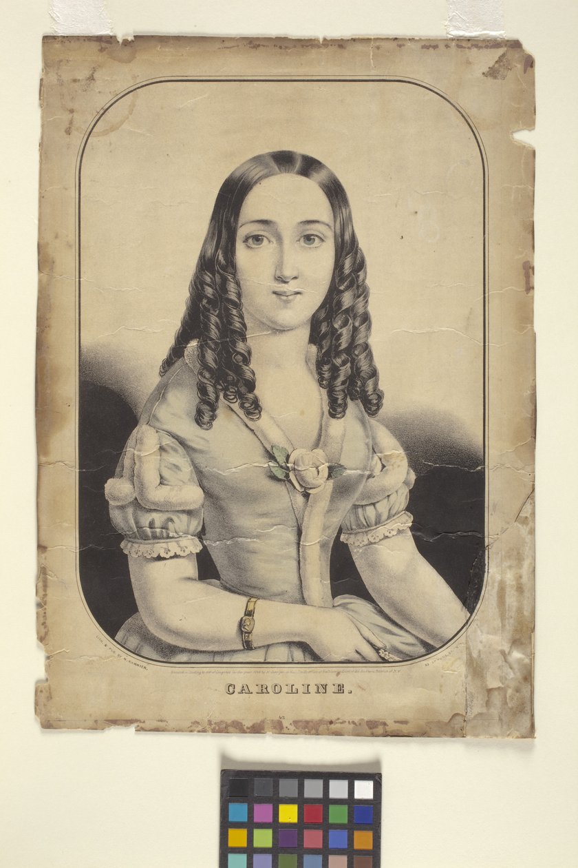 Caroline (håndkoloreret litografi) af Nathaniel Currier