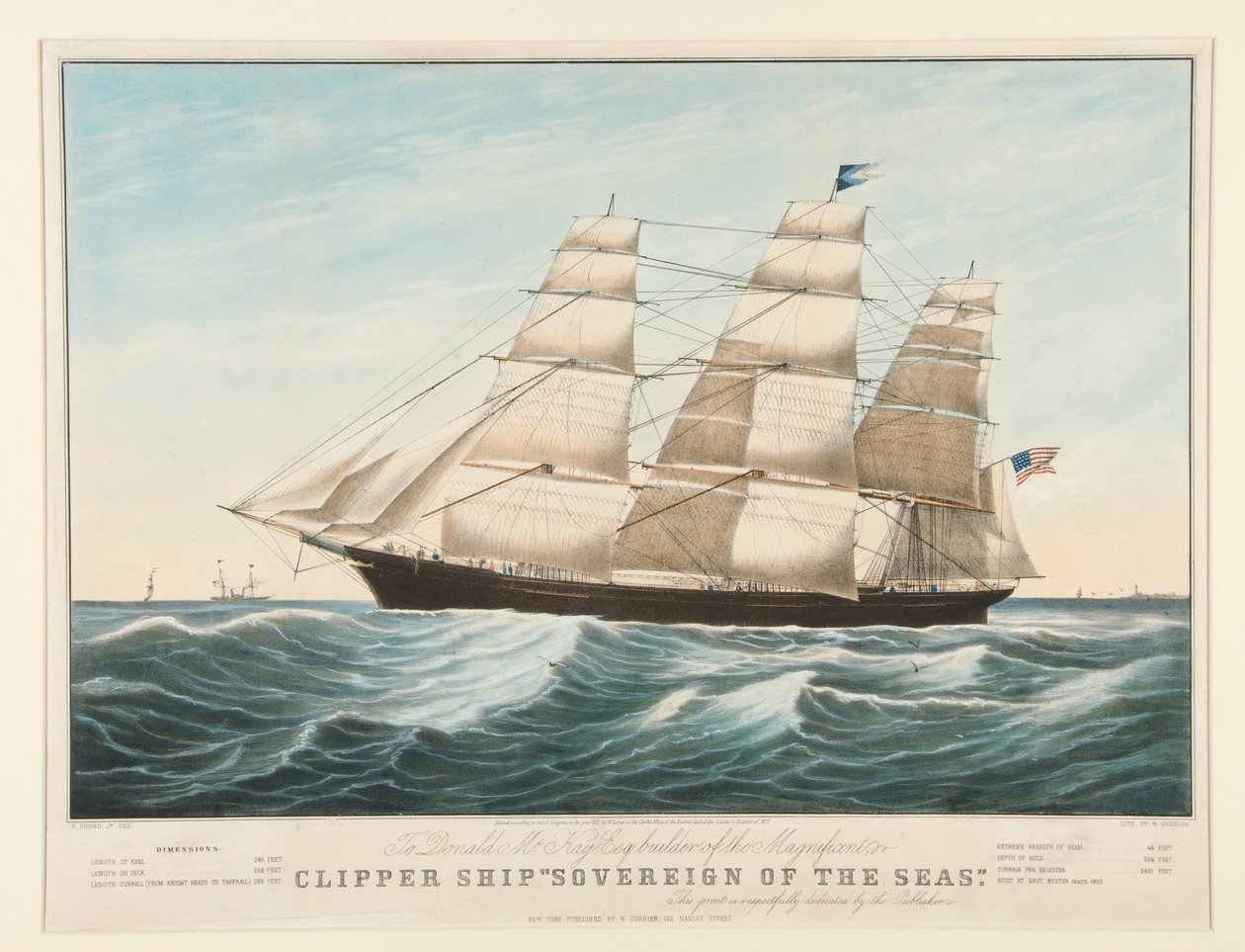 Klipperskibet »Sovereign of the Seas« af Nathaniel Currier