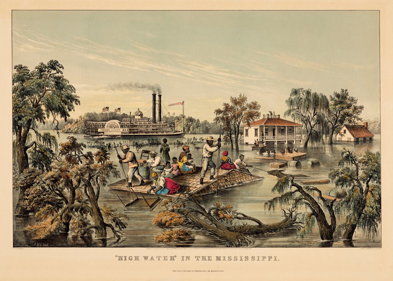 „Højvande“ i Mississippi af Nathaniel Currier