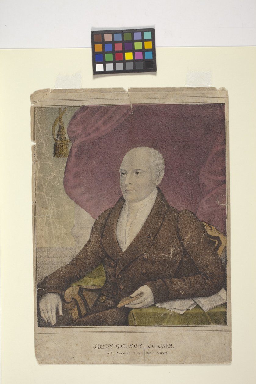 John Quincy Adams (håndkoloreret litografi) af Nathaniel Currier