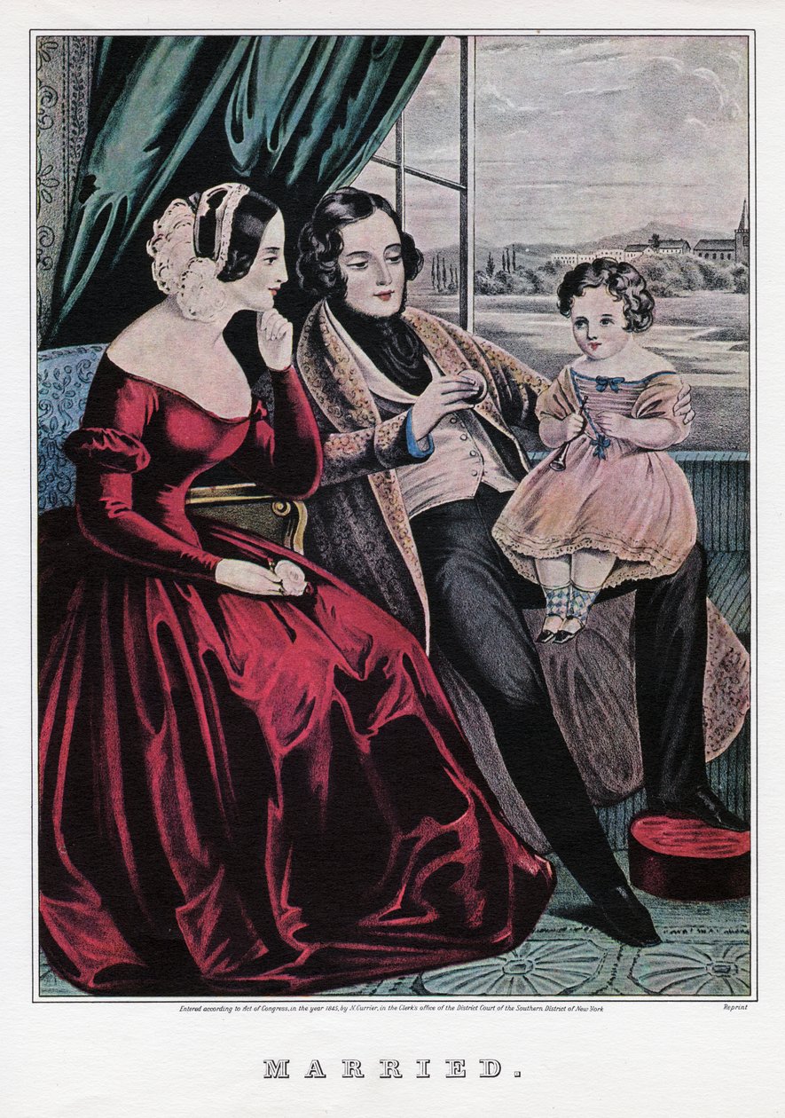 Gift, 1845. af Nathaniel Currier