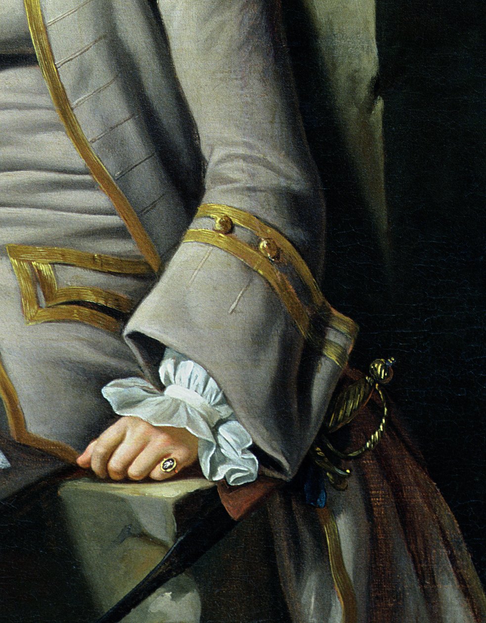 James Grant af Grant, John Mytton, den ærede Thomas Robinson og Thomas Wynne, c.1760 detalje af 162478 olie på lærred af Nathaniel Dance Holland