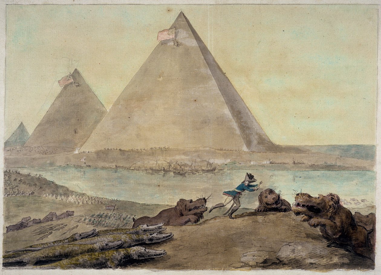 Napoleon efter slaget ved Nilen, ca. 1798-99 (sort blæk og wc over grafit på papir) af Nathaniel Dance Holland