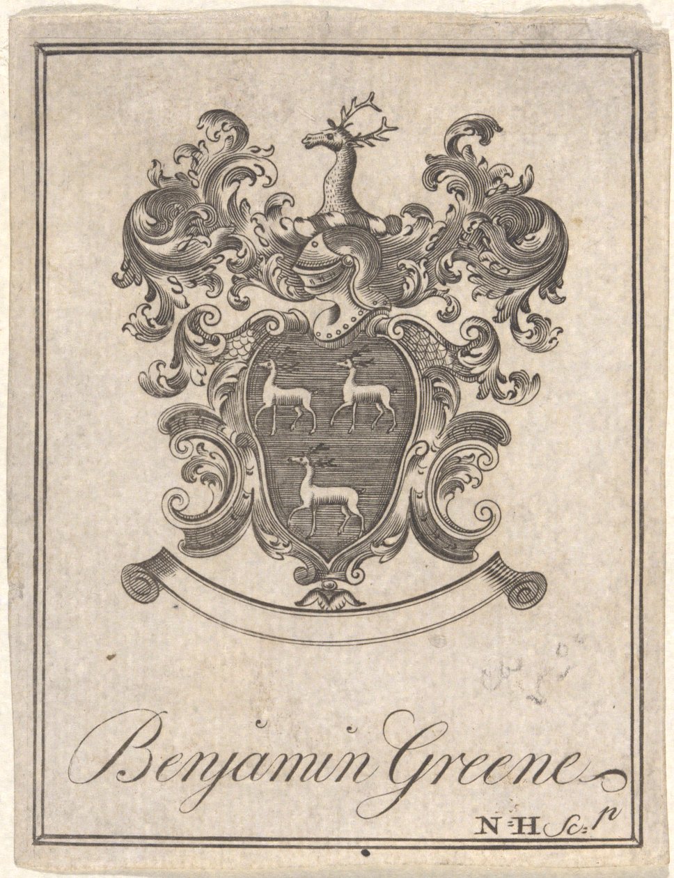 Benjamin Greene - Bogplade af Nathaniel Hurd