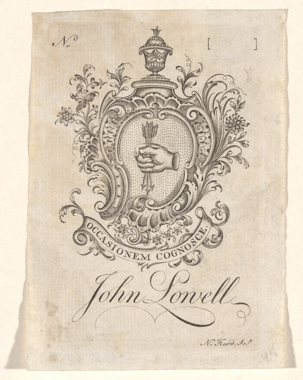 Bogplade af John Lowell af Nathaniel Hurd