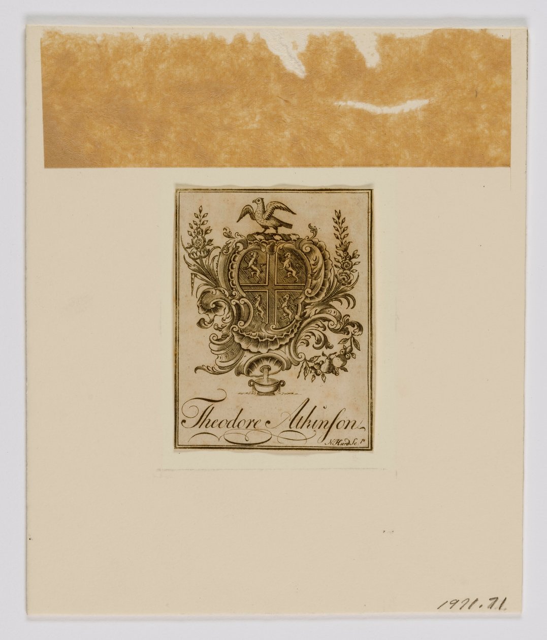 Theodore Atkinsons exlibris af Nathaniel Hurd