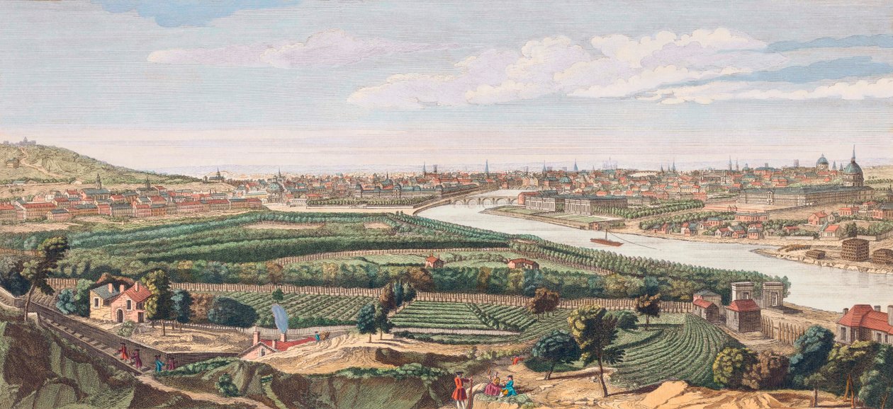 Paris i det 18. århundrede (gravering) af Nathaniel Parr