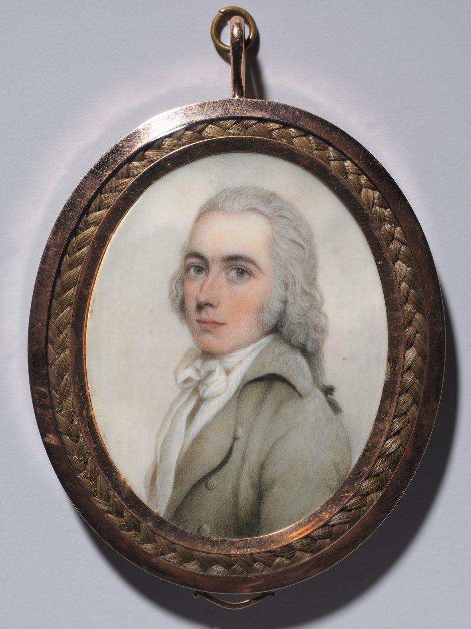 Portræt af en mand og portræt af et kvindepar, ca. 1795. af Nathaniel Plimer