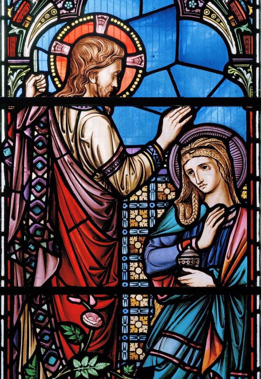 Kristus og Maria Magdalena, 1863 (farvet glas) af Nathaniel Westlake