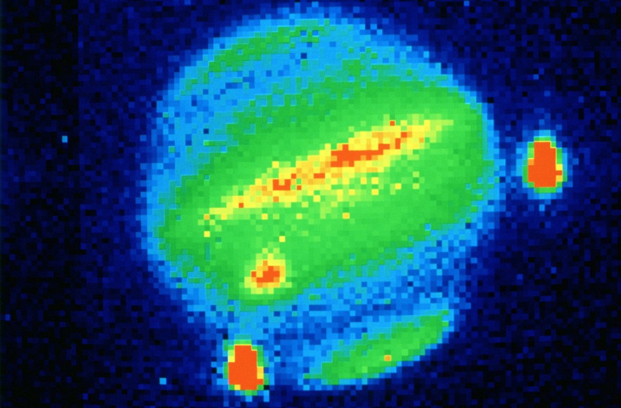 Comet Shoemaker-Levy, 1994. Anslag med Jupiter 20. juli 1994. Set fra Cape Town, Sydafrika. NASA fotografi. af National Aeronautics and Space Administration National Aeronautics and Space Administration