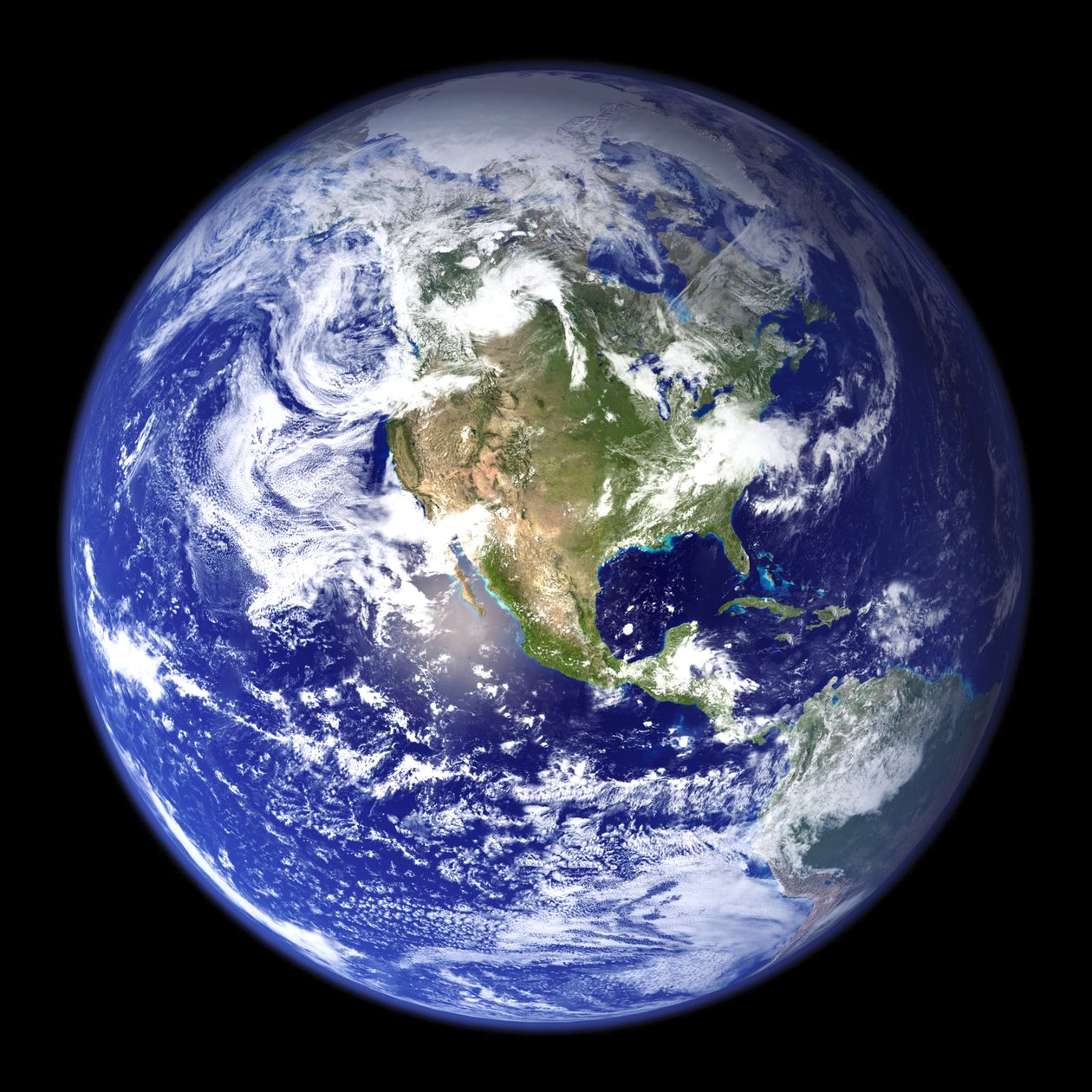 Satellitbillede af Jorden med Nordamerika i midten af billedet. Kredit: NASA. Videnskab Jord Geologi Oceanografi af National Aeronautics and Space Administration National Aeronautics and Space Administration