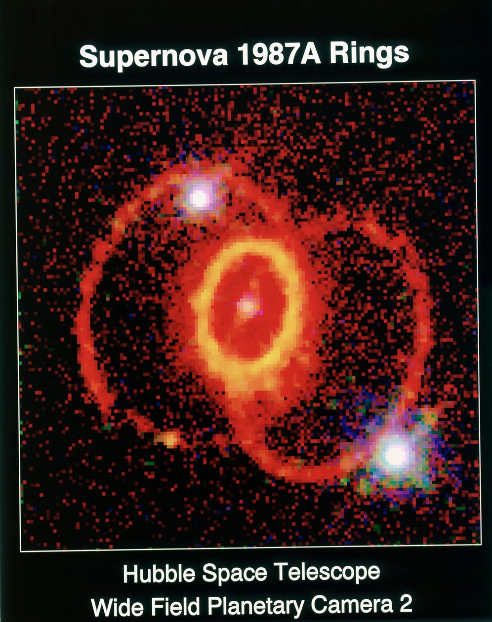 Supernova 19i87A observeret med Hubble Space Telescope, wide field planetarisk teleskop 2. NASA fotografi. af National Aeronautics and Space Administration National Aeronautics and Space Administration