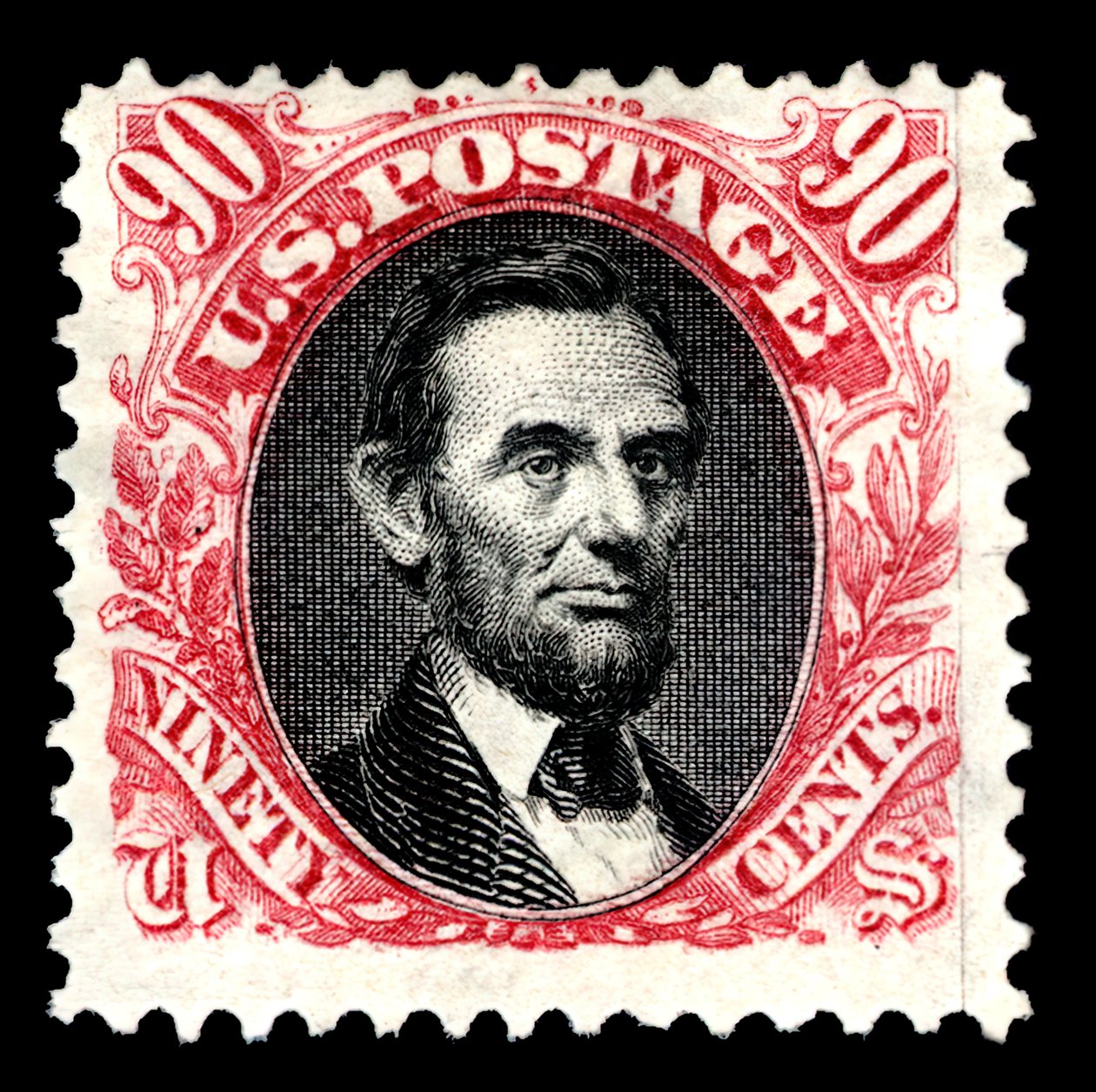 90c Abraham Lincoln genudgive single, 1875. af National Bank Note Company