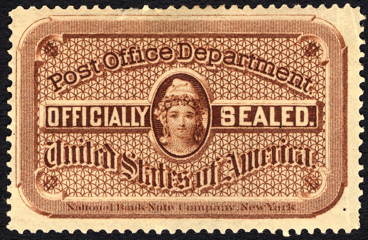 Posthussegl, ca. 1879. af National Bank Note Company