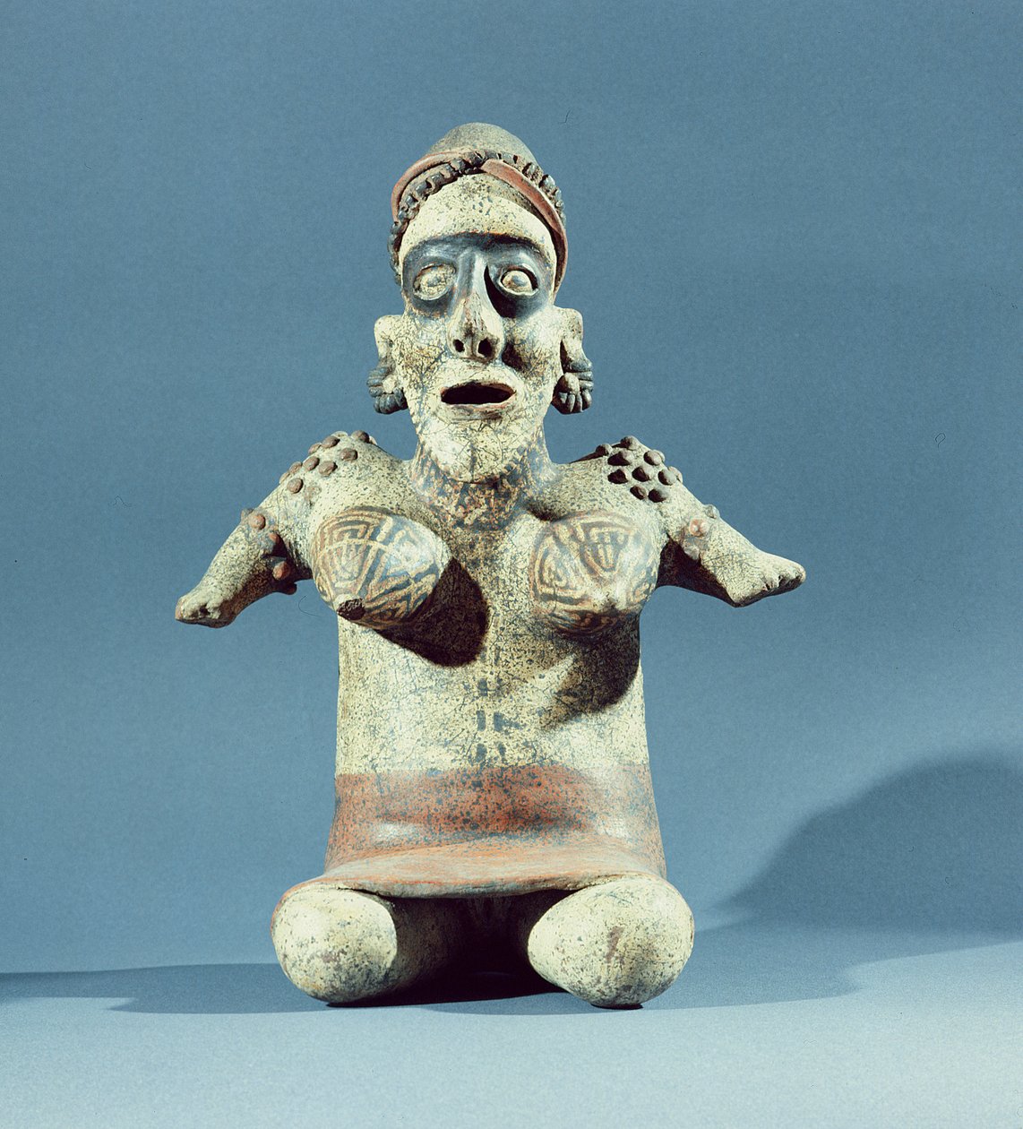 Kvindestatuette fra Nayarit, Mexico, 300 BC - 500 AD (keramik) (se også 207590) af Nayarit
