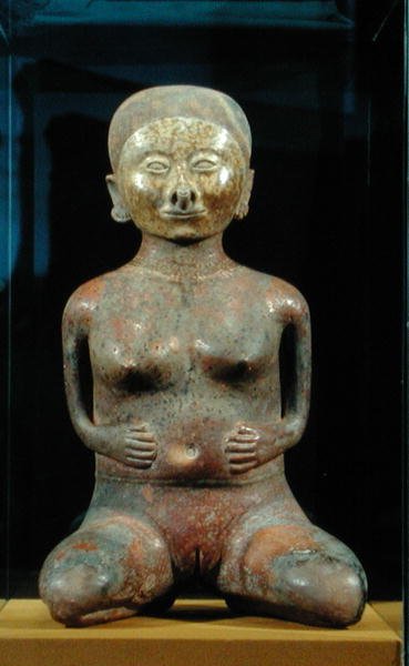 Kvindestatuette fra Nayarit, Mexico, 300 f.Kr. - 500 e.Kr. (keramik) (se også 187608) af Nayarit