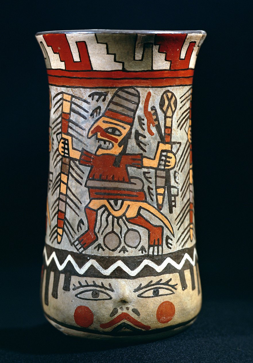 Vase, der forestiller en landbrugsscene (keramik) af Nazca Culture