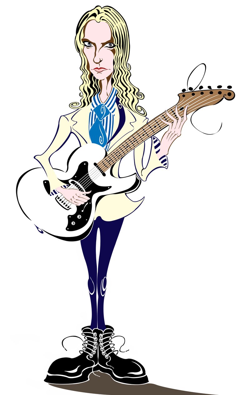 Aimee Mann - karikatur - amerikansk singer-songwriter og bassist, født 1960 af Neale Osborne