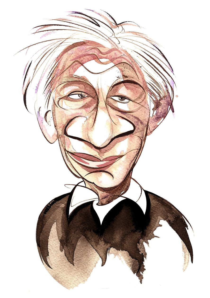 Alexander Goehr - farvekarikatur af Neale Osborne