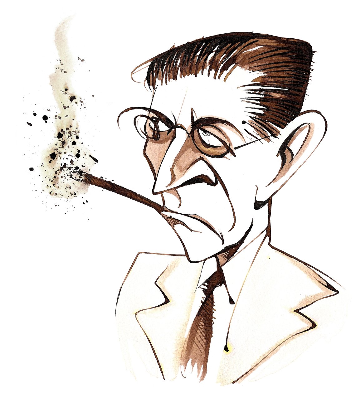 Alexander Zemlinsky, østrigsk-født komponist og dirigent, (1871 - 1942) karikatur af Neale Osborne