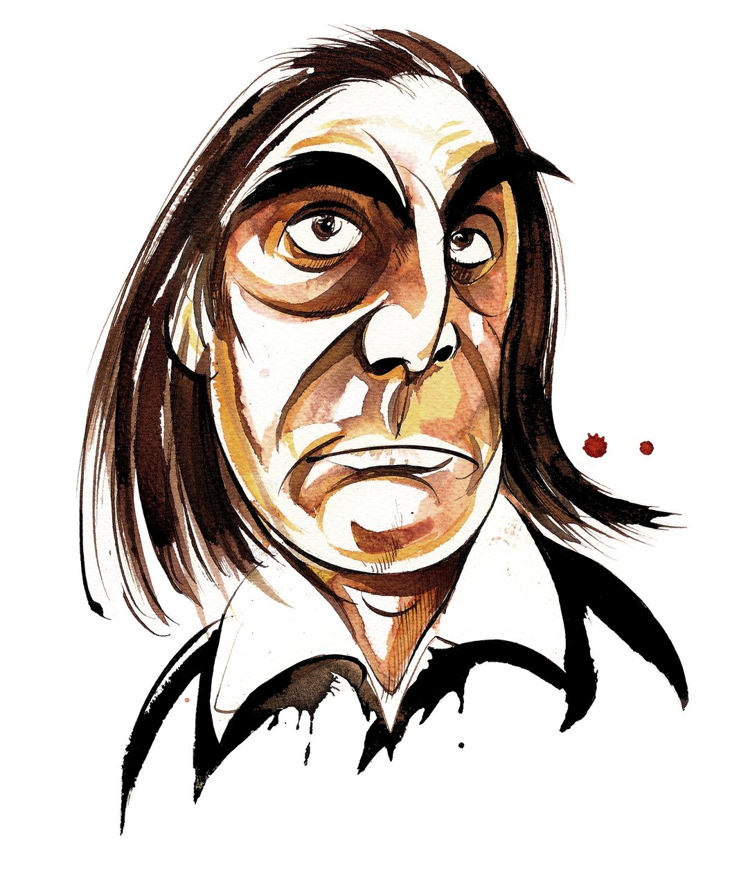 Alfred Schnittke - farvekarikatur af Neale Osborne
