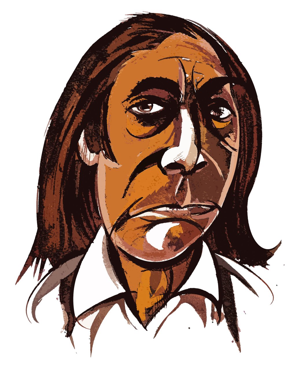 Alfred Schnittke - karikatur i farver af Neale Osborne