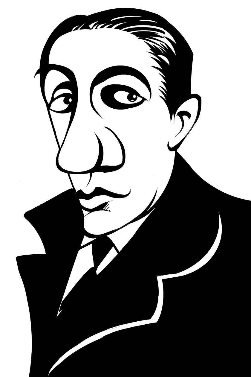 Alfredo Casella, italiensk komponist, (1883 - 1947) karikatur af Neale Osborne