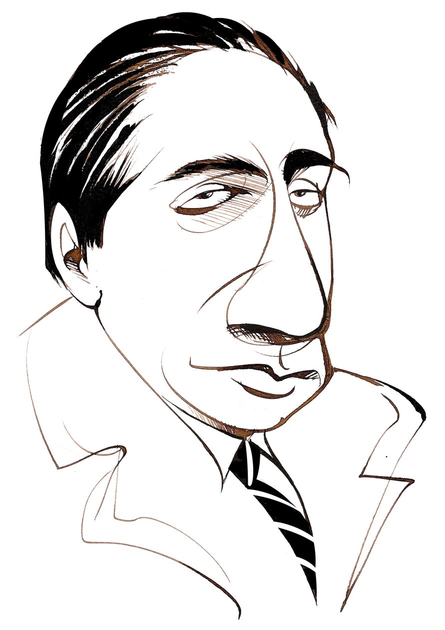 Alfredo Casella, italiensk komponist, (1883 - 1947) karikatur af Neale Osborne