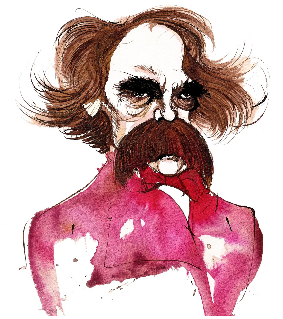 den amerikanske forfatter Nathaniel Hawthorne (1804-64); karikatur af Neale Osborne