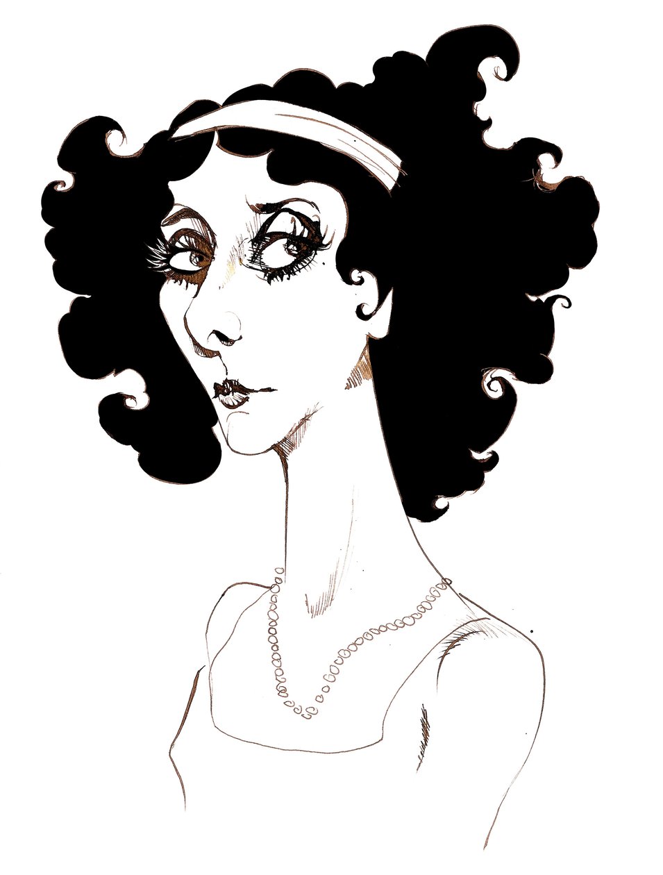 Anna Pavlova - russisk balletdanserinde (1881 - 1931); karikatur af Neale Osborne