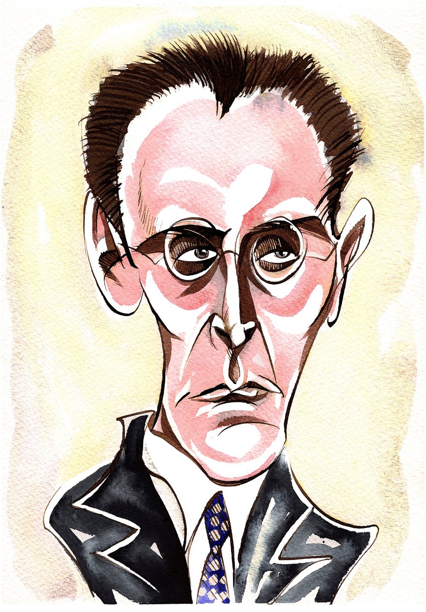 Anton von Webern - farvekarikatur af Neale Osborne