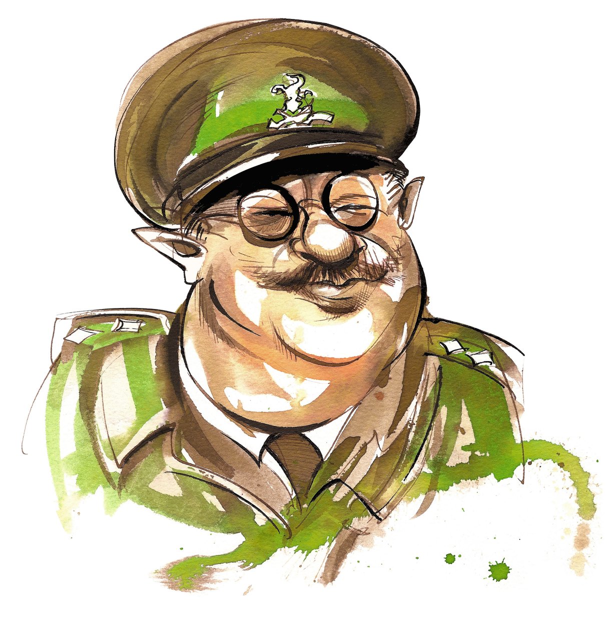 Arthur Lowe som kaptajn George Mainwaring i BBC