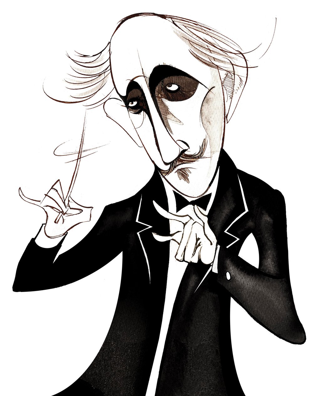 Arturo Toscanini, italiensk dirigent, (1867 - 1957) karikatur af Neale Osborne