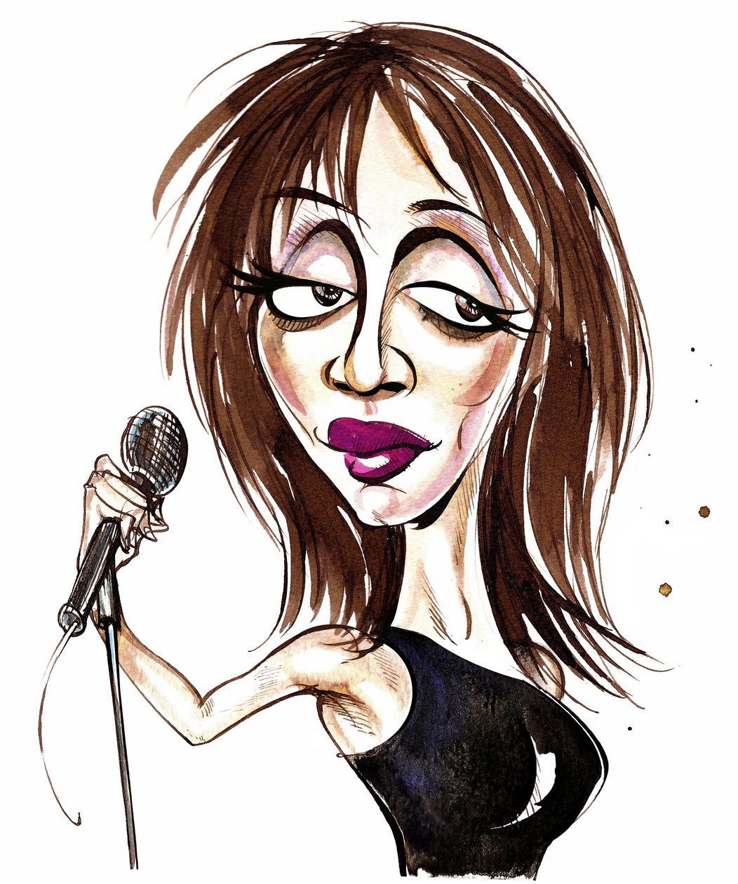 Beverley Knight - karikatur i farver af Neale Osborne