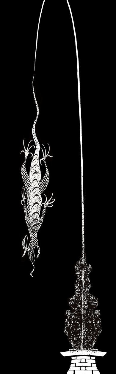 Bill the Lizard - illustration til Lewis Carrolls Alices Adventures in Wonderland (1865), 2005 af Neale Osborne
