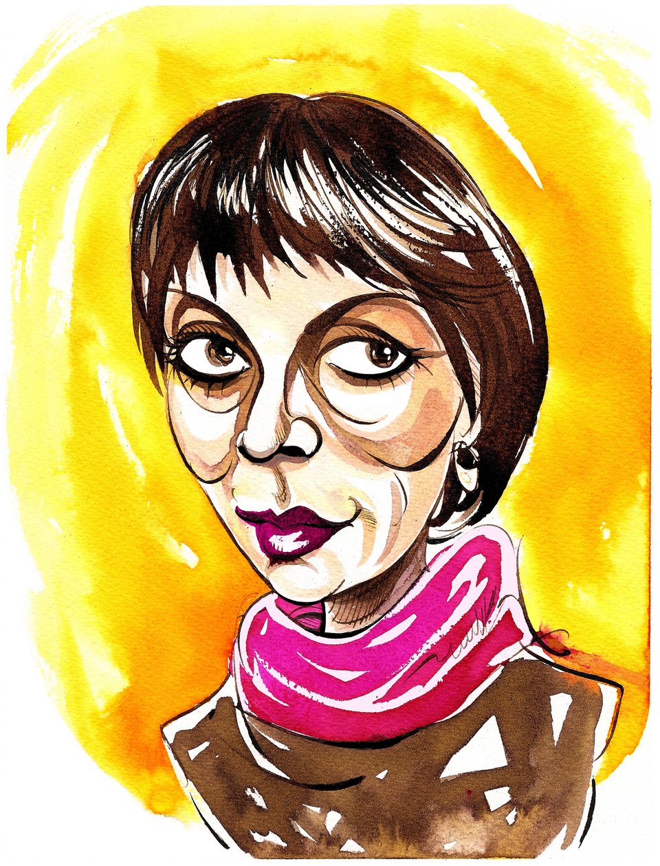 Brigitte Fassbænder - karikatur af Neale Osborne