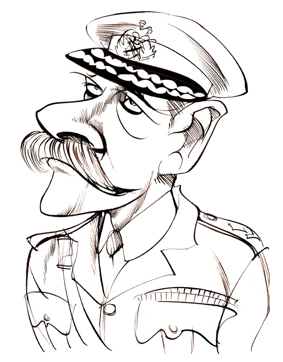 Britisk feltmarskal, førstejarl Haig af Bernersyde (1861-1928); karikatur i uniform af Neale Osborne