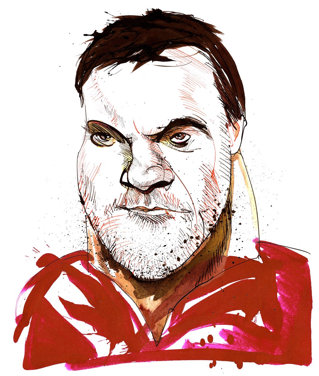Bryn Terfel - karikatur af walisisk basbaryton (født 1965) af Neale Osborne