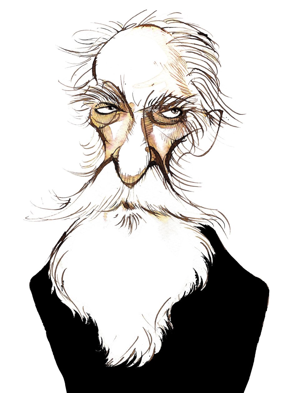 Charles Koechlin, fransk komponist og forfatter om musik, (1867 - 1950) karikatur af Neale Osborne