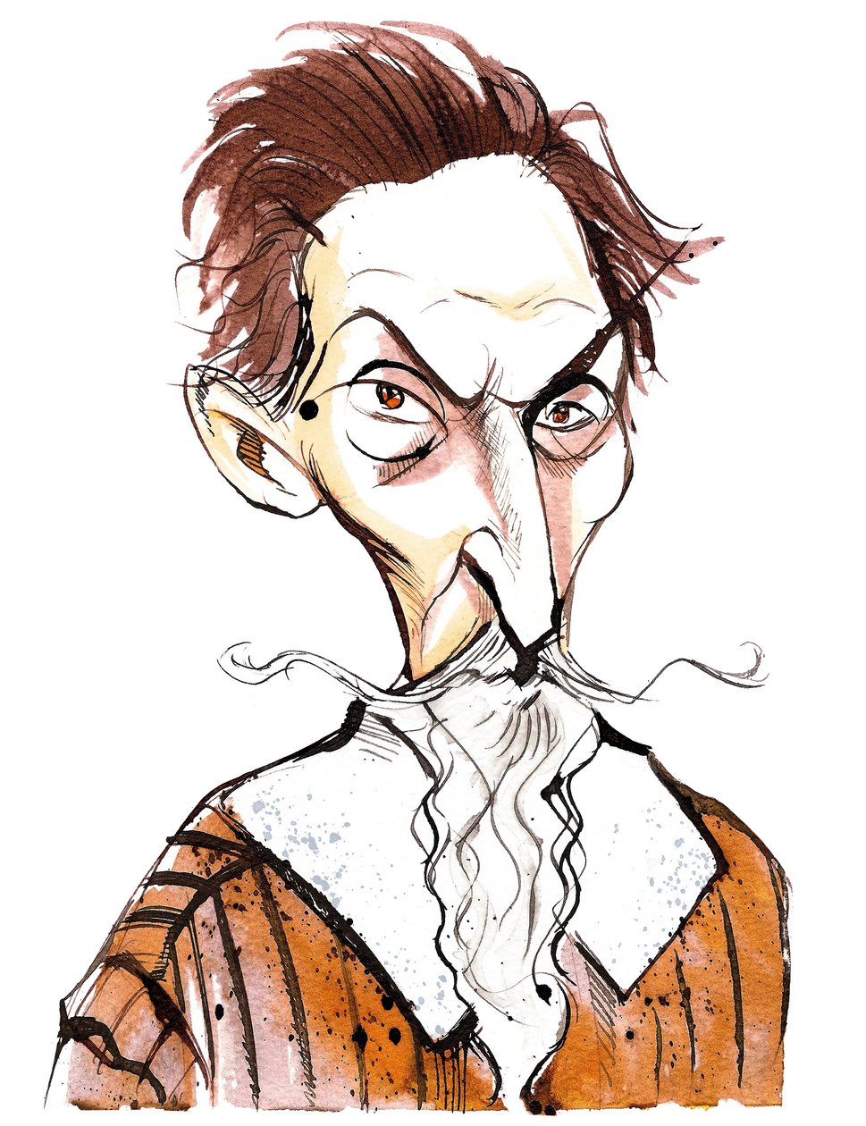 Claudio Monteverdi (1567 - 1643) italiensk komponist, gambist, sanger og romersk-katolsk præst, karikatur af Neale Osborne