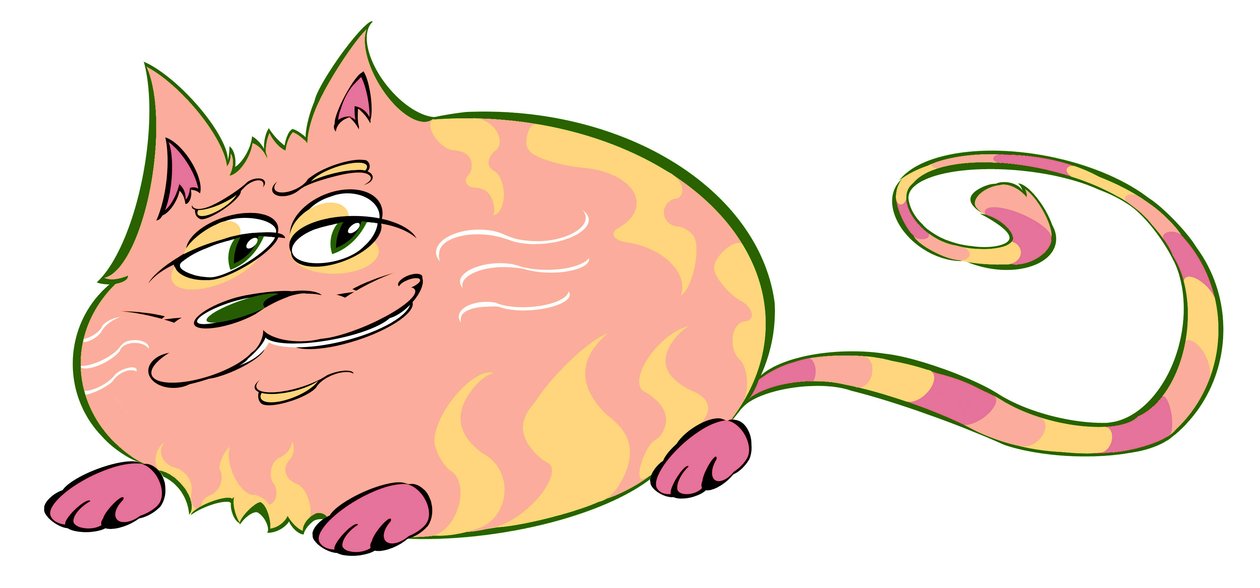Curvy Cat - karikatur af Neale Osborne