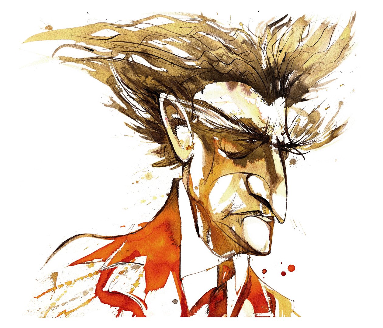 Edgard Varese - farvekarikatur af Neale Osborne