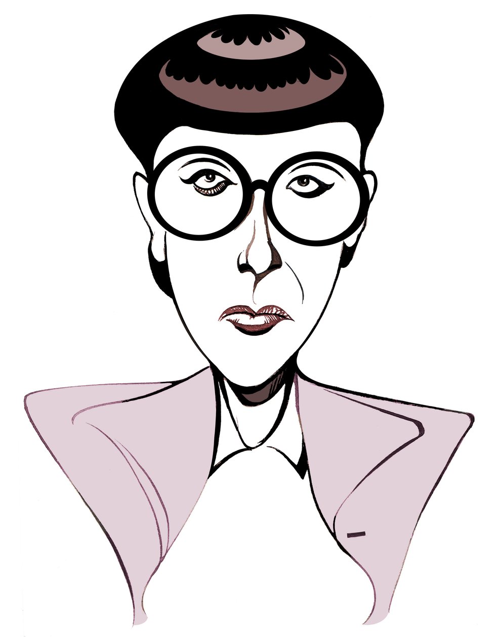 Edith Head Amerikansk kostumedesigner (1907 - 1981), karikatur med briller af Neale Osborne