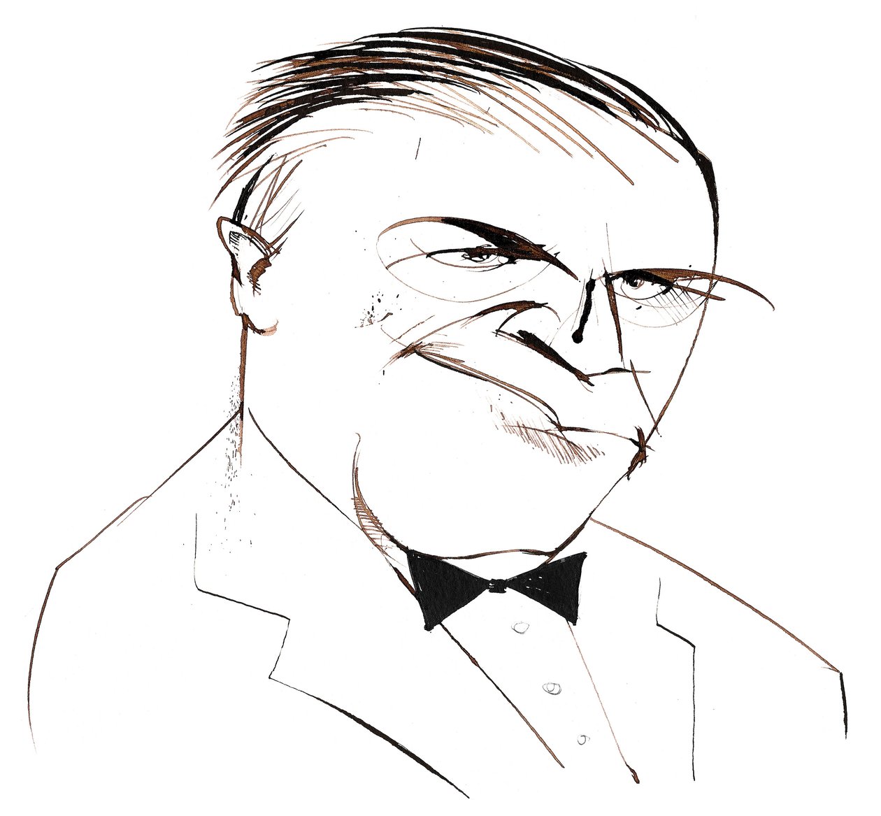 Ferde Grofé (1892 - 1972) amerikansk komponist, arrangør og pianist, karikatur af Neale Osborne